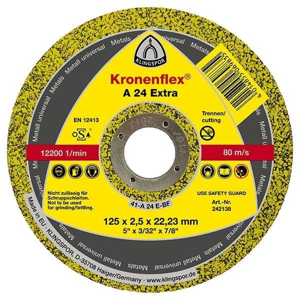 Klingspor A24 Extra Metal Cutting Disc Flat