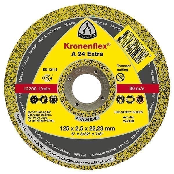 Klingspor A24 Extra Metal Cutting Disc Flat