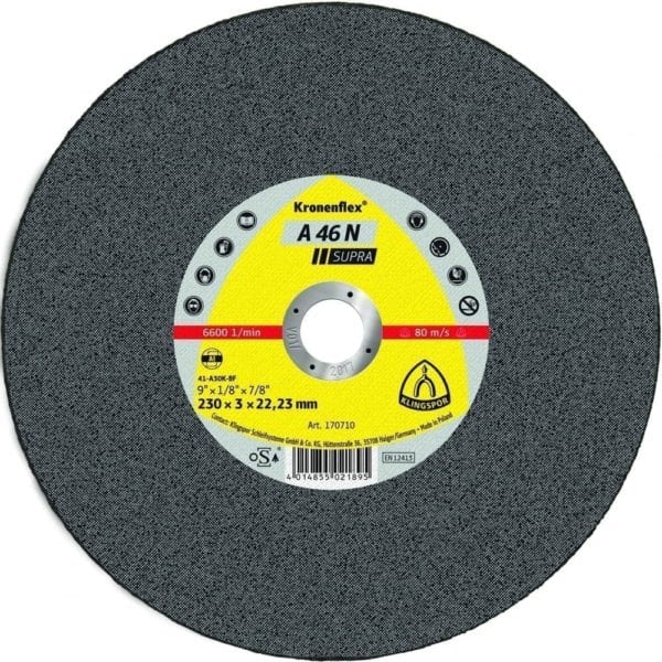 Klingspor A46N Supra Aluminium Cutting Disc Flat