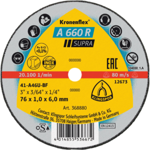 Klingspor Inox Thin A660R Cutting Disc 50-75mm