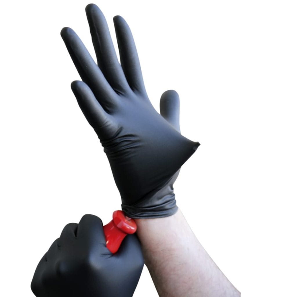 High Five Black Nitrile Super Strength Gloves Seearco