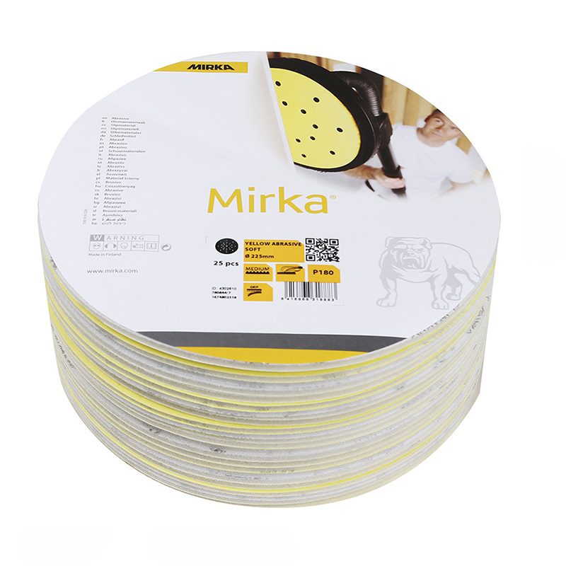 Mirka Soft Grip Yellow 225mm 27H - Seearco